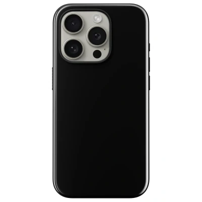 Abbildung von Apple iPhone 15 Pro Hülle MagSafe Kunststoff Nomad Backcover/Hard Case Handyhülle Schwarz Shockproof/Stoßfest