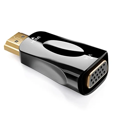 Abbildung von deleyCON HDMI zu VGA Adapter Kabel Stecker Buchse Vergoldete Kontakte für TV Beamer Computer Laptop Notebook