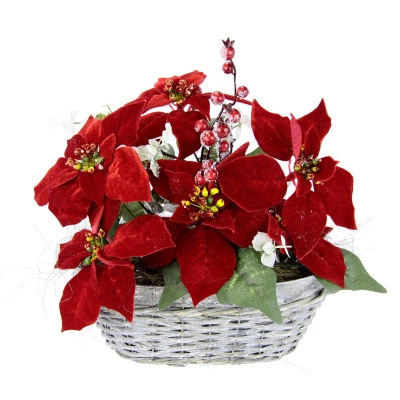 Abbildung von I.GE.A. Kunstblume &quot;Arrangement&quot;, Poinsettia Beeren im Korb