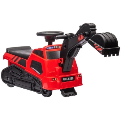 Abbildung von HOMCOM Trettraktor Kinderbagger, 3 in 1 Aufsitzbagger mit Schaufel, für Kinder, Rot