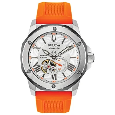 Abbildung von Bulova 98A226 Taucheruhr für Herren A Automatik Orange/Silberfarben