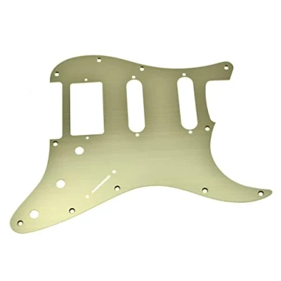 Abbildung von KAISH 11 Loch Metall Aluminium eloxiert Modern Style ST Strat HSS Schlagbrett passend für amerikanische/mexikanische Fender Gold