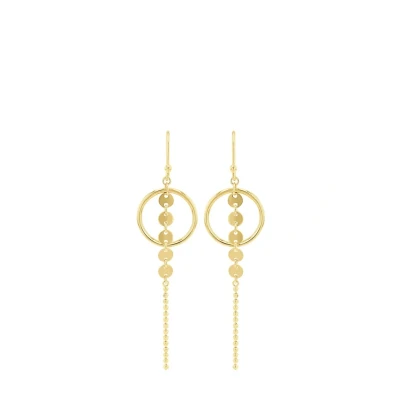 Abbildung von Amor Ohrhänger 925 Sterling Silber Damen Ohrschmuck, 7 cm, Gold, Kommt in Schmuck Geschenk Box, 2026241