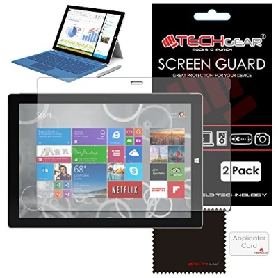 Abbildung von TECHGEAR [2 Stück Matte Displayschutzfolien für Microsoft Surface Pro 3 (12,0 Zoll) Blendschutz Schutzfolie mit Reinigungstuch + Applikationskarte