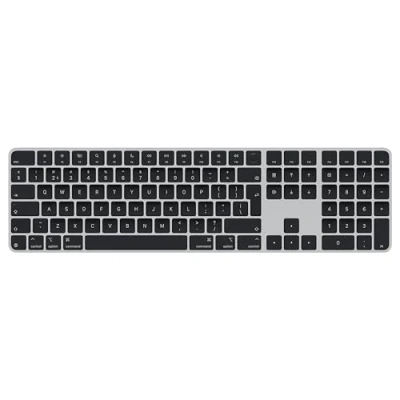 Abbildung von Apple Magic Keyboard mit Touch ID und Ziffernblock für Mac Modelle Chip Niederländisch Schwarze Tasten ​​​​​​​