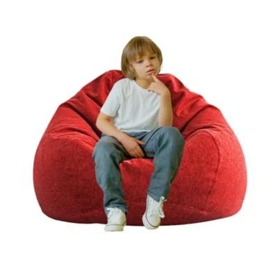 Abbildung von AD.CON Indoor Sitzsack mit EPS Perlen Füllung, Puff, Relax Sessel, Sitzkissen, Bodenkissen, Bean Bag 120L Rot