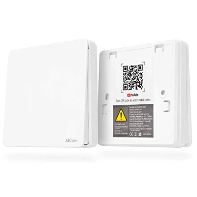 Abbildung von Funkschalter Lichtschalter Set,Batterielose Wandschalter Aussen Wasserdicht IP67 Kabellos kinetische Schalter Empfänger für Lampe Eletrogerät 2200W 60 Jahre Benutzbar (einzelner Schalter)