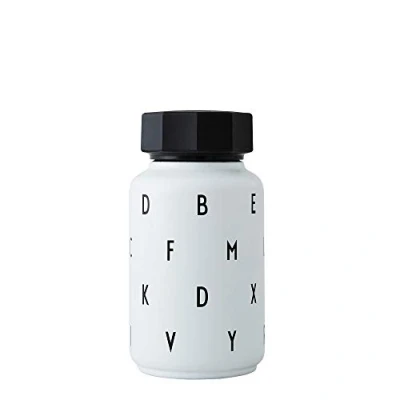 Abbildung von Design Letters Thermo/Isolierflasche mit Strohhalm für Kinder (Weiß) BPA frei doppelwandiges Vakuum, Edelstahl, Nordisches Design, Ideal unterwegs, 330 ml, Auslaufsicher, leicht, 204 g.