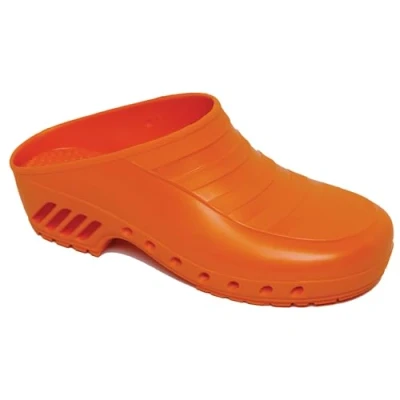 Abbildung von Gima Anatomische, rutschfeste, antistatische Antischock Unisex Berufsclogs, ungelochter Oberteil, seitliche Löcher, Orange, EU Größe 39, 1 Paar