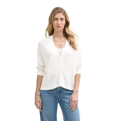 Abbildung von TOM Tailor Strickjacke, Damen, Größe: Medium, Whisper white