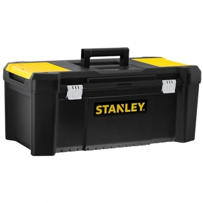 Abbildung von Stanley Werkzeugbox/Werkzeugkasten STST82976 1 (26&quot;, 66,5x33,5x28cm, Beladung bis zu 12kg, Werkzeugkoffer mit Metallschließen, Organizer entnehmbarer Trage, robuster Koffer aus Kunststoff)