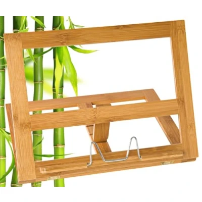 Abbildung von WEDO 2113107 Buchständer Holz Bambus braun große Ausführung, 34 x 26 4,7 cm