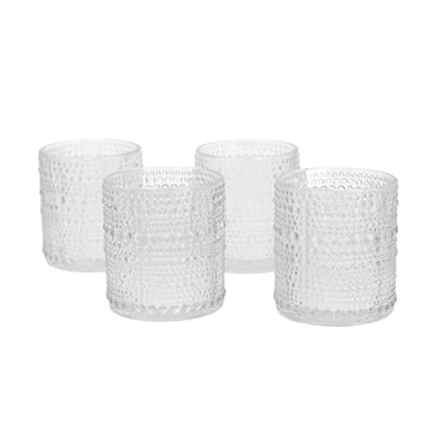 Abbildung von Creativery Teelichtgläser 7x8 cm 4 Stück Teelichthalter Glas Farbauswahl: klar/transparent