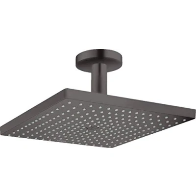 Abbildung von hansgrohe Duschkopf Raindance E 300 Regendusche (Kopfbrause mit Deckenanschluss) Brushed Black Chrome, 300x300 mm (Deckenanschluss)