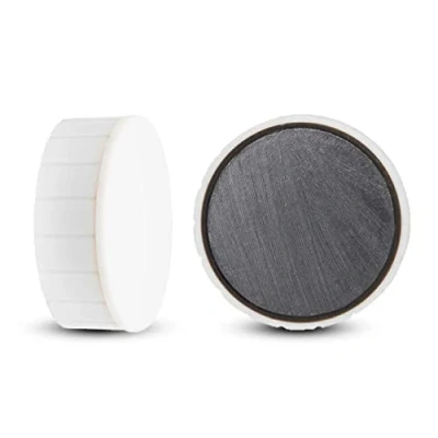 Abbildung von MAUL Magnet MAULsolid, SB Verpackung bruchsichere und kleine Magnete für einen vielseitigen Einsatz rund mit modernem Design 38 x 15,5 mm 2er Pack weiß