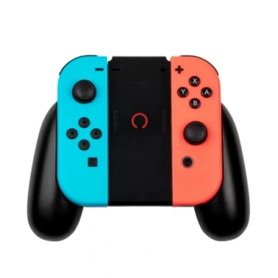 Abbildung von Konix Griffe Play and Charge für Joy Con Controller der Nintendo Switch Ladung in weniger als 4 Stunden stufige LED Anzeigelampe Schwarz