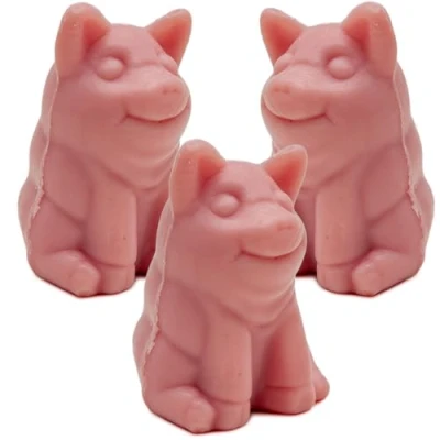 Abbildung von La Maison du Savon de Marseille Seife, französisches Schwein, für Duschgel oder Dekoration, Himbeerduft, 20 g, 3 Stück