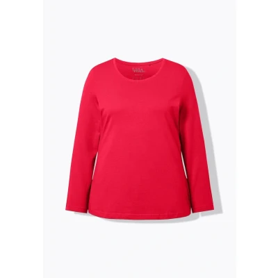 Abbildung von Ulla Popken COL ROND Langarmshirt, Damen, Größe: 62/64, Rot