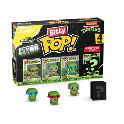 Abbildung von Funko Bitty Pop! Teenage Mutant Ninja Turtles 8 Bit Raphael, Donatello, Leonardo und eine Überraschungs Mini Figur 0.9 Inch (2.2 cm) TMNT Sammlerstück Geschenkidee TV Fans
