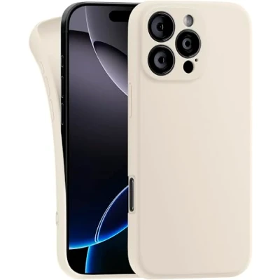 Abbildung von MyGadget Hülle kompatibel mit iPhone 16 Pro Max robuste Handyhülle TPU Case Slim Silikonhülle Back Cover Kratzfest Schutzhülle Matt Eierschale