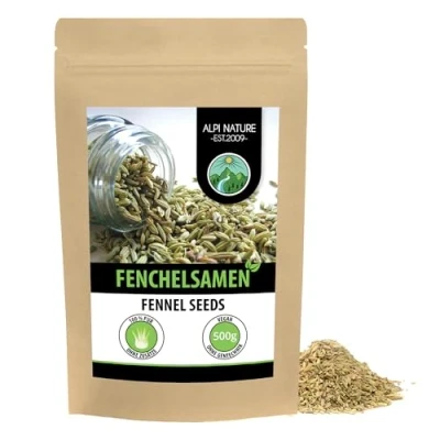 Abbildung von Fenchelsamen (500g), Fenchel ganz, 100% naturrein, Fenchelsaat natürlich ohne Zusätze, vegan