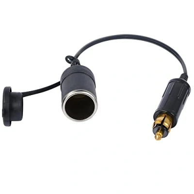 Abbildung von YACSEJAO Hella(Din) auf Standard Zigarettenanzünder Adapter Kabelverlängerung, Europäischer Stecker DIN Adapterbuchse 12V 24V für Motorrad und LKW