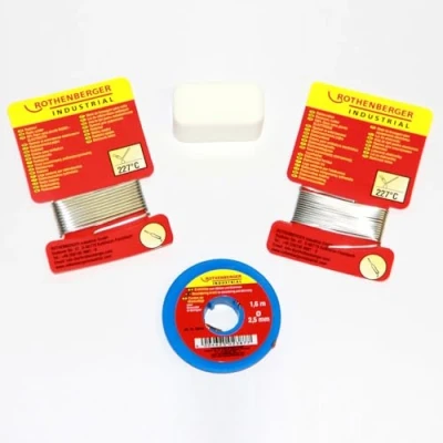 Abbildung von sopomarkt24 Radio Elektronik Set 4tlg. Salmiakstein, Entlötlitze, Radiolot &amp; Elektroniklot für Lötarbeiten, Reparaturen, Heimwerker Profi Elektronikwerkzeug, Basis