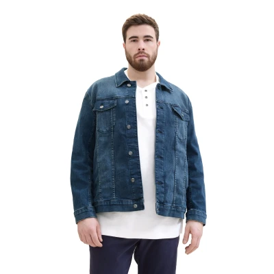 Abbildung von TOM TAILOR PLUS Jeansjacke, ohne Kapuze, mit Brusttaschen und Knopfleiste
