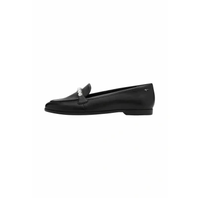 Abbildung von Tamaris Damen Klassische Ballerinas, Frauen Flats,Comfort Lining,TOUCHit Fußbett,Slip ons,klassisch elegant,Ballerinen,Black Leather,39 EU