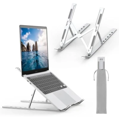 Abbildung von GRIFEMA GB1054 Laptop Ständer für Schreibtisch, verstellbare Erhöhung, tragbarer mit 6 facher Winkelverstellung 10 17,3 Zoll Laptops, Tablets