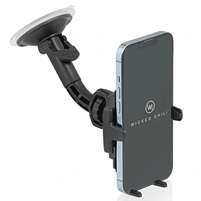 Abbildung von Wicked Chili KFZ Handyhalterung für iPhone 14 13 12 11 XR SE 8 Smartphone Halterung, (1er Set, 2 tlg., Made in Germany, Auto Halterung mit Kugelgelenk und Saugnapf iPho)