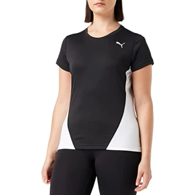 Abbildung von PUMA Damen Cross The Line Tee W T Shirt, Black White, S