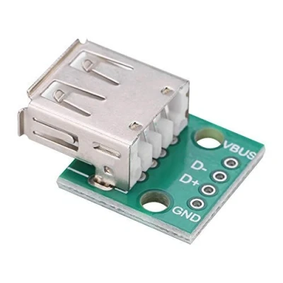 Abbildung von Keenso USB Breakout Board 10 Stück Typ A Buchse 2.54 mm Raster Adapterstecker DIP
