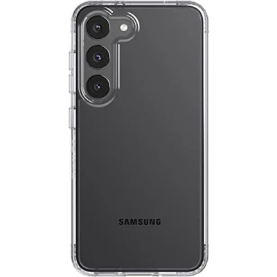 Abbildung von tech21 Evo Clear Schutzhülle für Samsung Galaxy S23, Anti Vergilbung, Kratzfest, mit 3,6 m Fallschutz, transparente Handyhülle