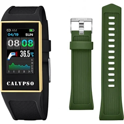 Abbildung von CALYPSO Uhrenmodell K8502 / 4 aus der SMARTWATCH Kollektion, 23,80/41,30 mm Gehäuse mit schwarzem Kautschukarmband für Damen K8502/4