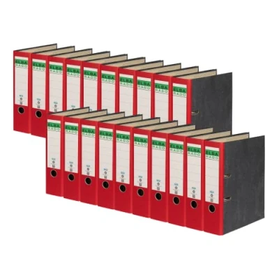Abbildung von Elba Recycling Ordner A4, Rado Wolkenmarmor, 8 cm breit, rot, 20 Stück