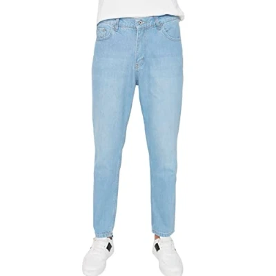 Abbildung von TRENDYOL Herren Mittlerer Bund Relaxed Jeans, Blau, 29