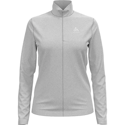 Abbildung von ODLO Highwayshop ROY MID Layer MIT 1/2 Reissverschluss Fleecepullover, Damen, Größe: Large, Silber weiss