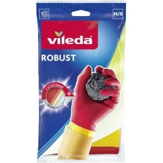 Abbildung von Vileda Latexhandschuhe Haushaltshandschuhe Robust Größe M