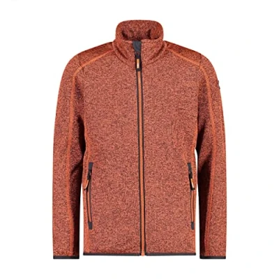 Abbildung von CMP Unisex Kinder Strickjacke Knit Tech Melange Fleecejacke, Woman, Light Geraneo, 46, Orange Anthrazit, 152