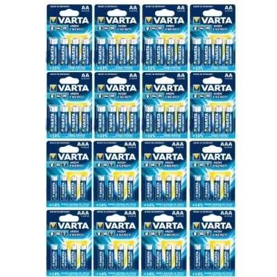 Abbildung von VARTA 64ig Bundle High Energy Alkaline Batterien 32x AA Mignon + AAA Micro 8xVARTA HighEnergy 4903 LR03 4er 4906 LR6 Bli