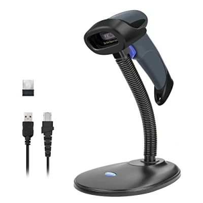 Abbildung von NETUM Wireless 2D QR Barcode Scanner mit Ständer, 3 in 1 Bluetooth &amp; 2,4GHz Wireless&amp;USB Wired Automatischer Imager Reader Handheld Kompatibel für Laptops, Computer, Kassierer, POS