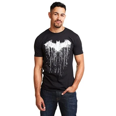 Abbildung von DC Comics Herren Batman Paint T Shirt, Schwarz, M