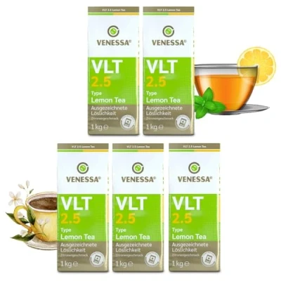 Abbildung von VENESSA VLT 2,5 Lemon Tea 5 x 1kg Vorteilspack Instant Getränkepulver Teegetränk mit dem herrlich säuerlichen Geschmack der Zitrone