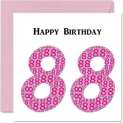 Abbildung von lustige Geburtstagskarte zum 88. Geburtstag für Frau Shapecloud Happy Birthday Karte Vater, Mutter, Großvater, Oma, Onkel, Tante, 145 mm x Grußkarten,