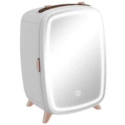 Abbildung von HOMCOM Mini Kühlschrank 6 L Kleiner Kosmetikkühlschrank mit Kühlfunktion, Tragbarer Schönheitskühlschrank für Kosmetik, Getränke, Obst, Weiß