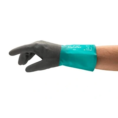 Abbildung von Ansell Alphatec 58 530B Chemikalien Arbeitshandschuhe, Einzigartige Kombination aus Chemikalienfestigkeit, Griffsicherheit und Komfortablem Innenfutter, Größe 10/XL (6 Paar)
