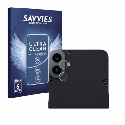 Abbildung von Savvies 6 Stück Schutzfolie für Nothing CMF Phone 1 (NUR Kameraschutz) Displayschutz Folie Ultra Transparent