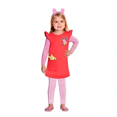 Abbildung von Amscan Kinderkostüm Peppa Pig, Kleid, Haarreif, Leggings, Teddy Spielzeug, Tier, Serie, Motto Party, Karneval, Fasching, 110