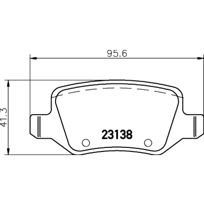 Abbildung von HELLA 8DB 355 012 131 Bremsbelagsatz nicht für Verschleißwarnanzeiger vorbereitet mit Bremssattelschrauben Zubehör MERCEDES BENZ: A Klasse